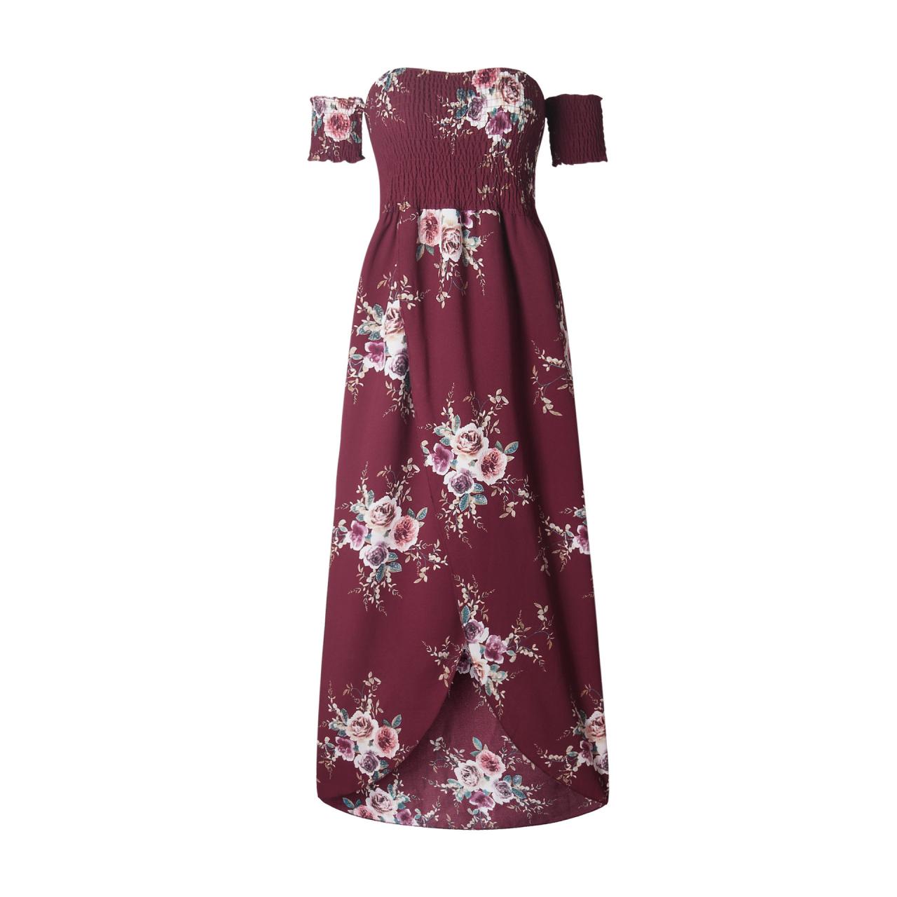 maroon beach dress
