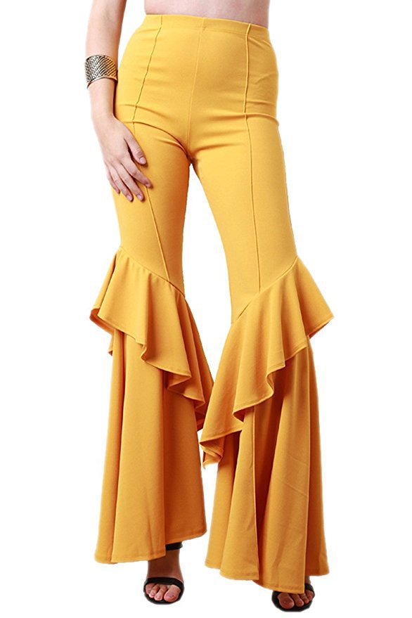 flare pants yellow