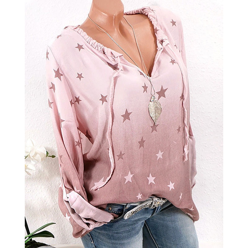 ladies star print blouse