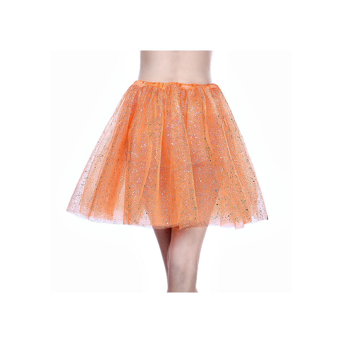 Adult Tutu Skirt Sequin Gilding Polka Dot 3 Layers Party Dance Ballet Pettiskirt Tulle Girl Mini Skirt Orange
