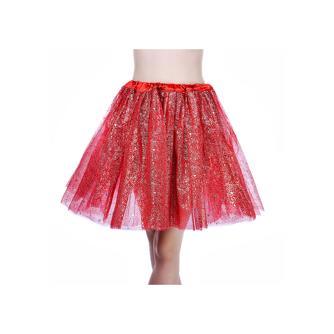 Adult Tutu Skirt Sequin Gilding Polka Dot 3 Layers Party Dance Ballet Pettiskirt Tulle Girl Mini Skirt red
