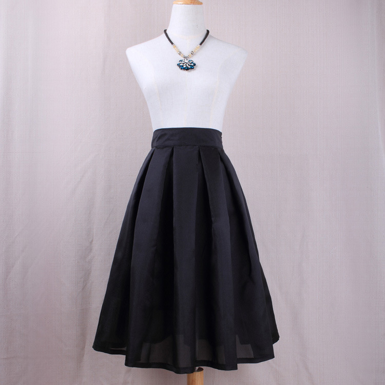 High waisted black midi skirt Clearance
