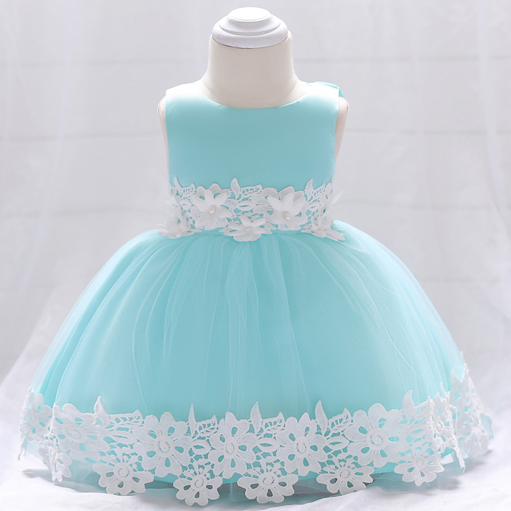 aqua blue flower girl dresses