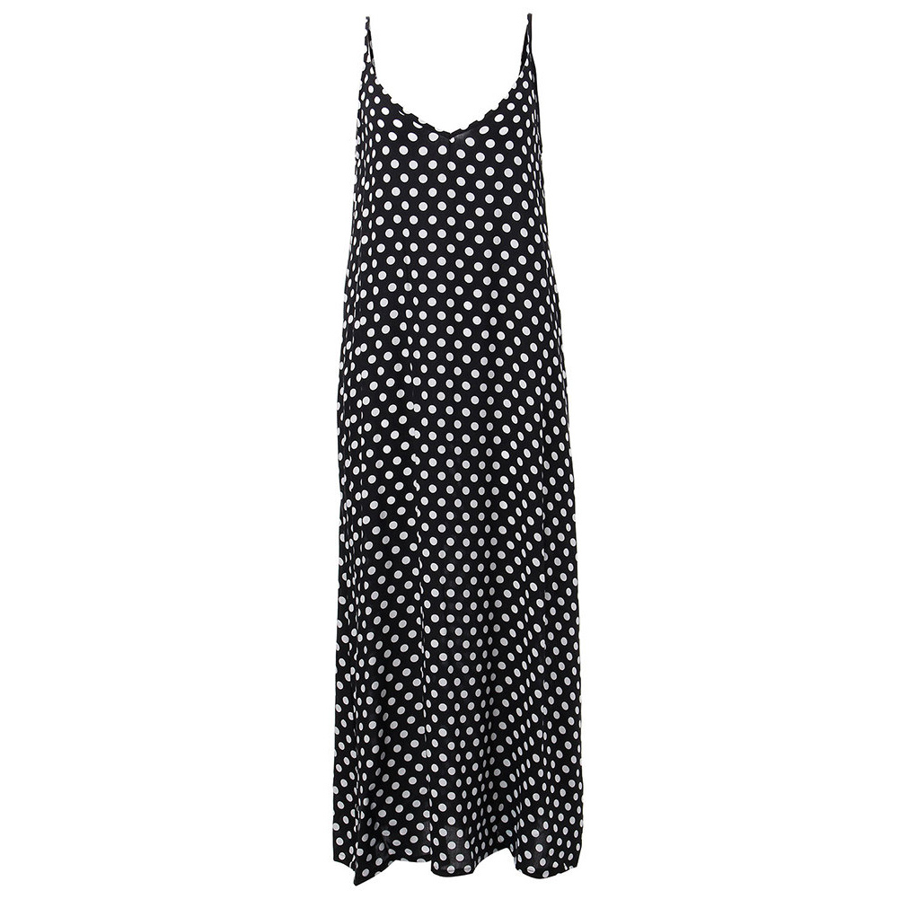 sleeveless polka dot dress