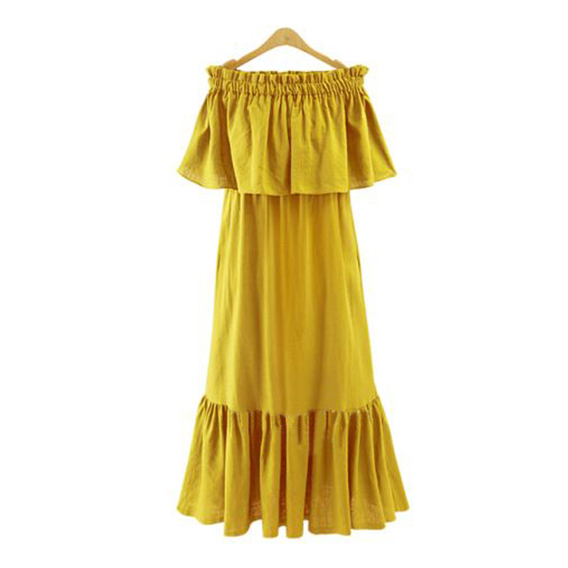 yellow beach maxi dress