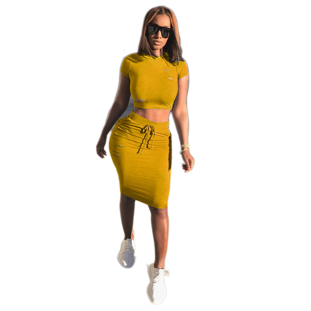 yellow bodycon skirt