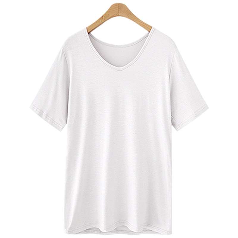 plus size white v neck t shirt