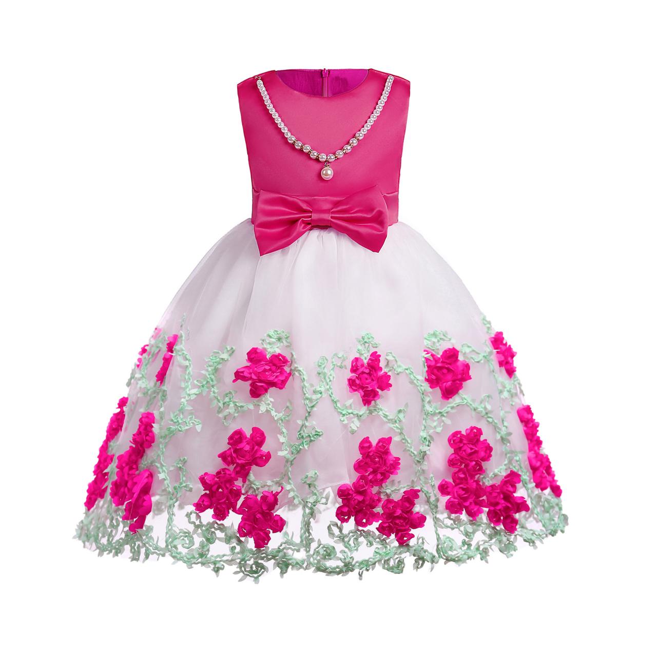 hot pink flower girl dresses