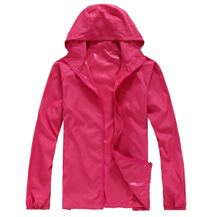 Unisex Sun Protection Clothes Outdoor UV-Proof Quick Dry Fishing Climbing Coat Women Men Hooded Jacket hot pink