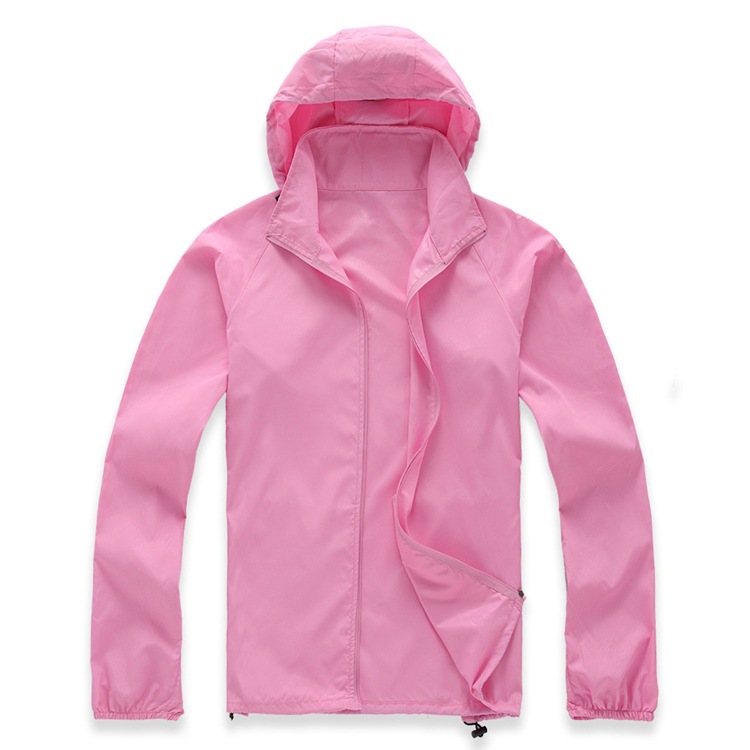 Unisex Sun Protection Clothes Outdoor UV-Proof Quick Dry Fishing Climbing Coat Women Men Hooded Jacket pink