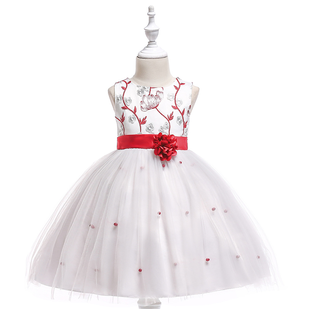 Embroidery Flower Girl Dress First Communion Birthday Party Gown ...