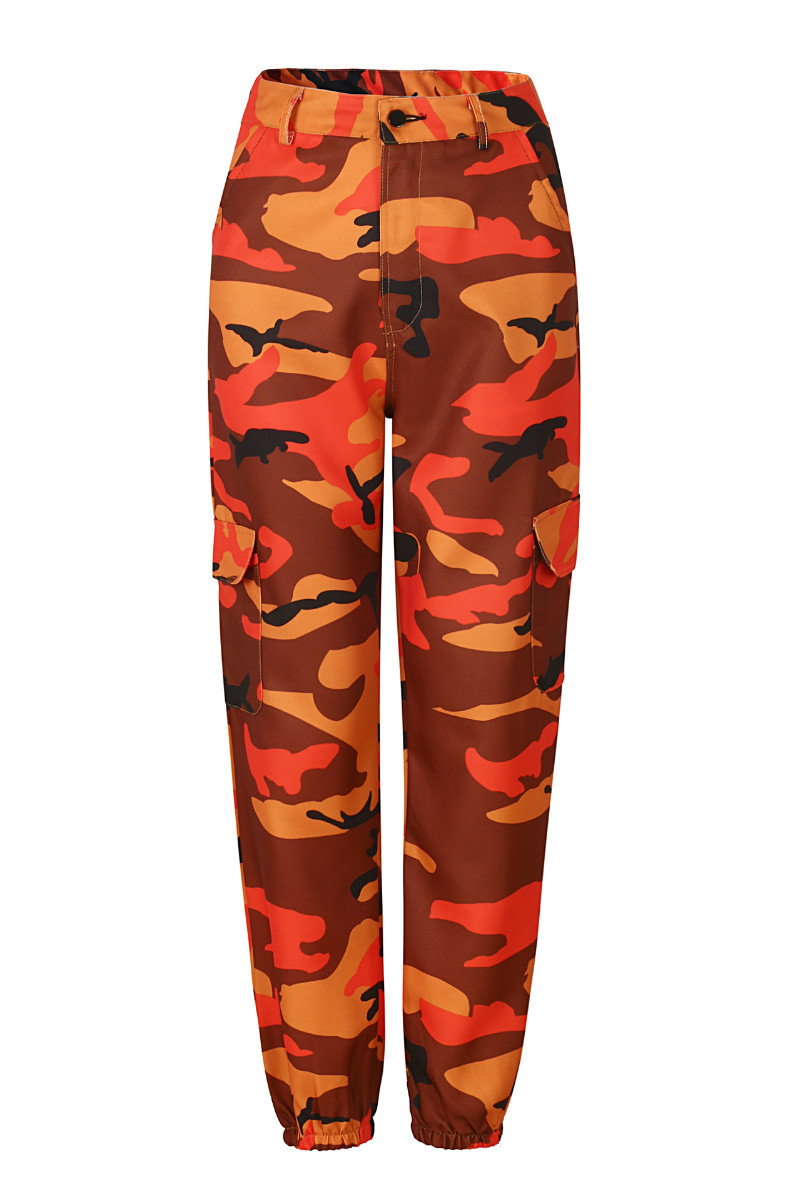 cargo pants camo orange