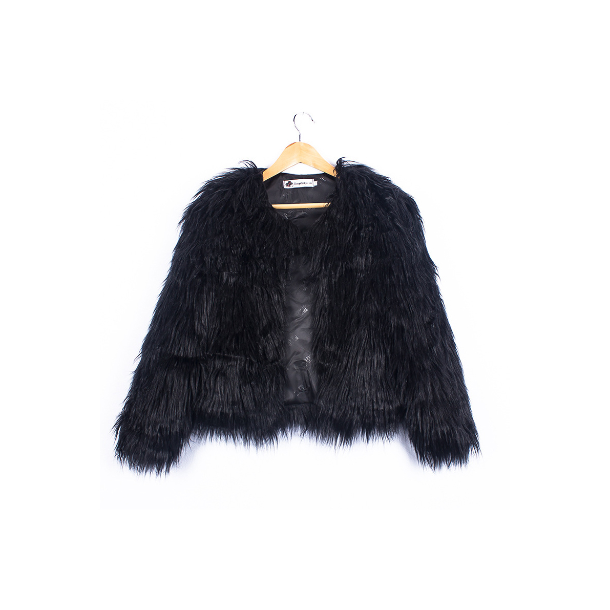 plus size black fur jacket