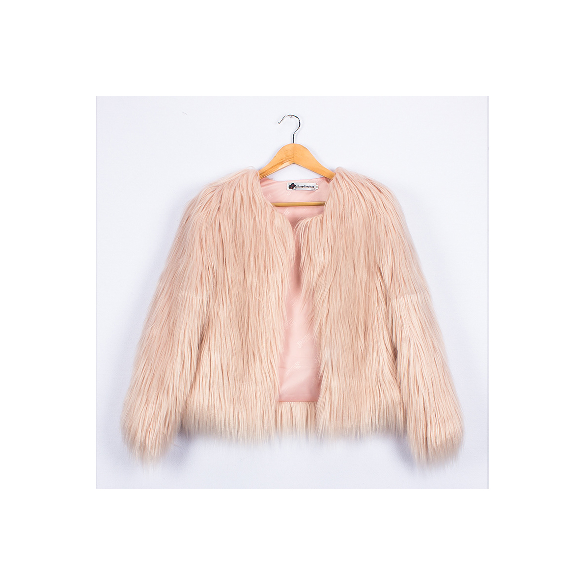 plus size pink fur jacket