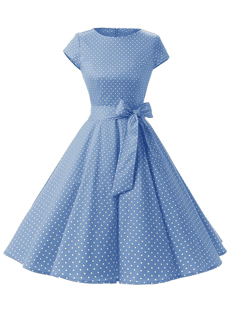 light blue polka dot dress