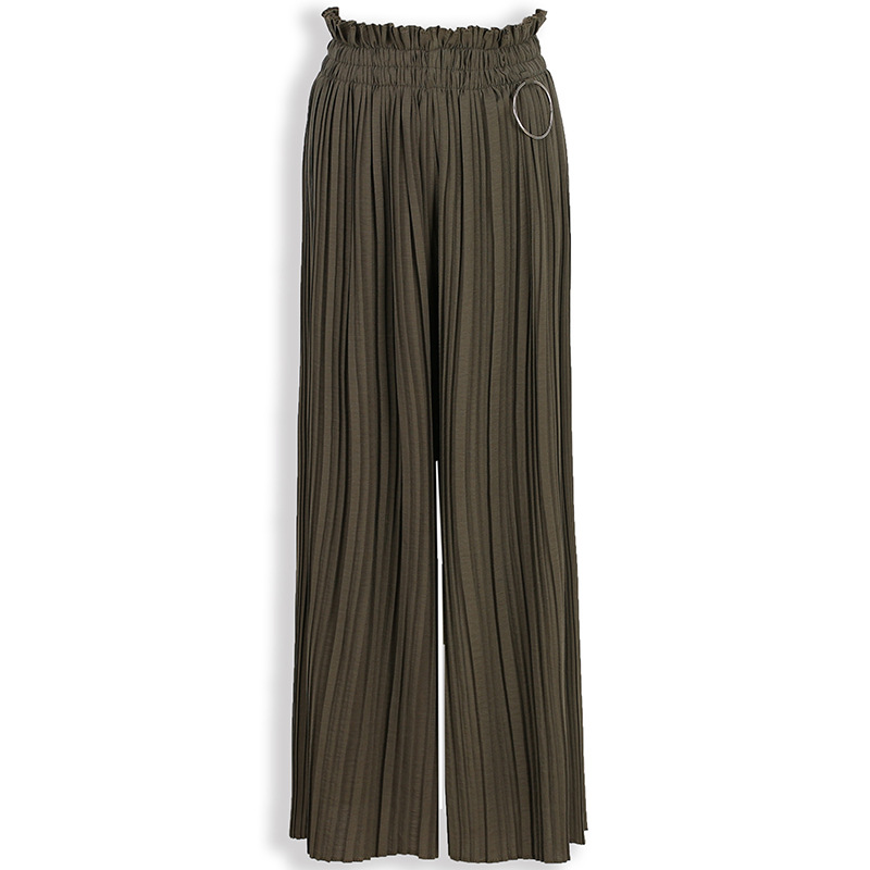 army green wide leg pants