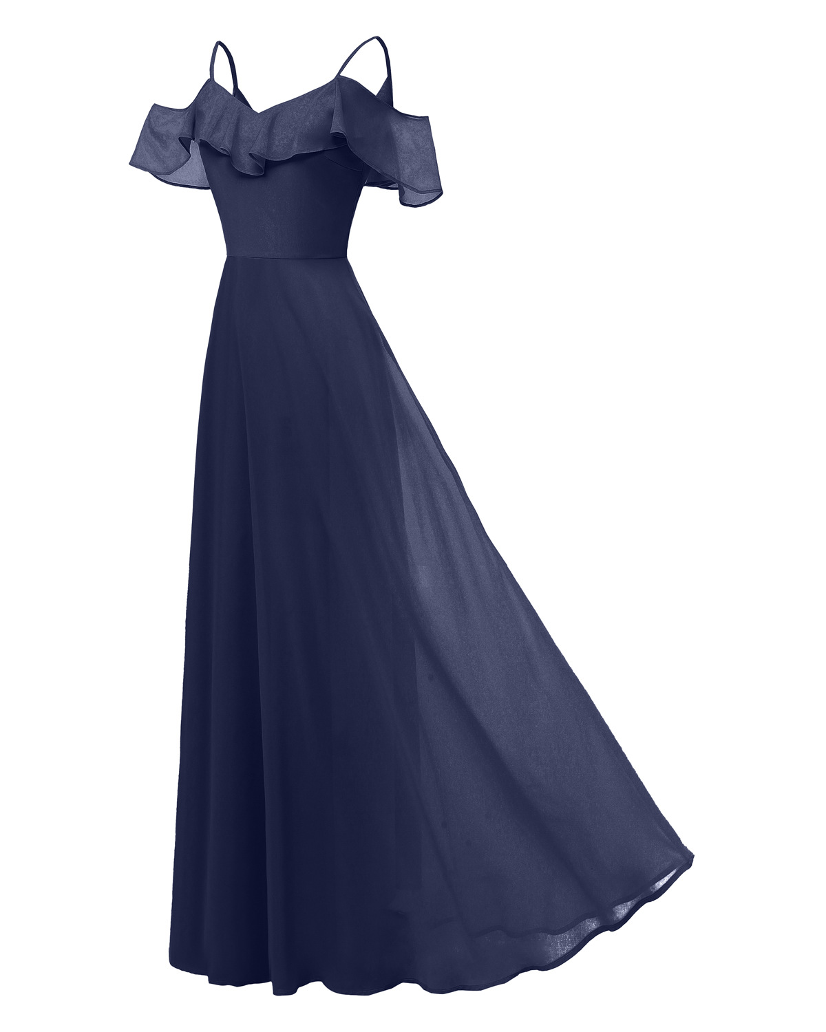navy blue dress with ruffles