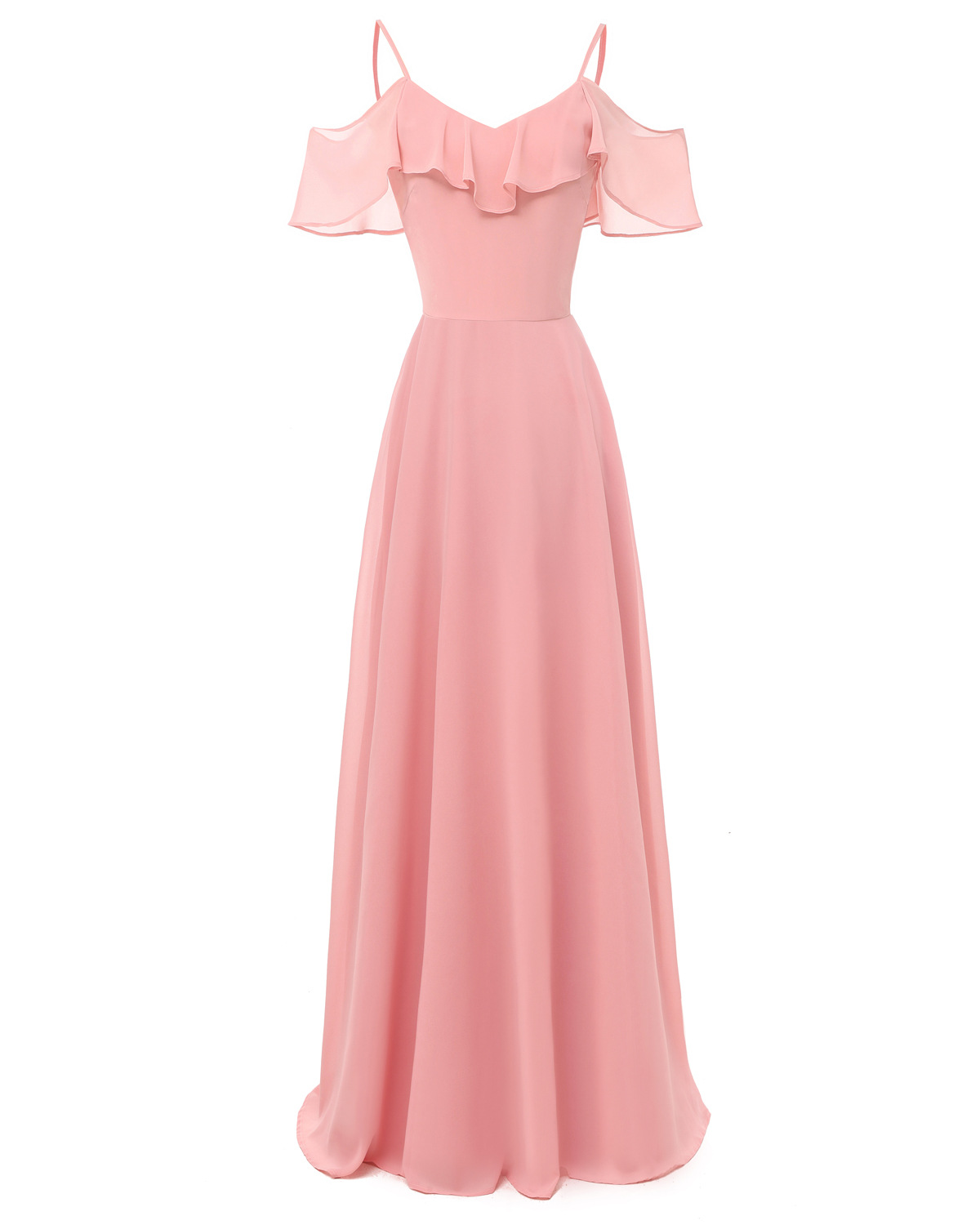 pink off the shoulder maxi dress