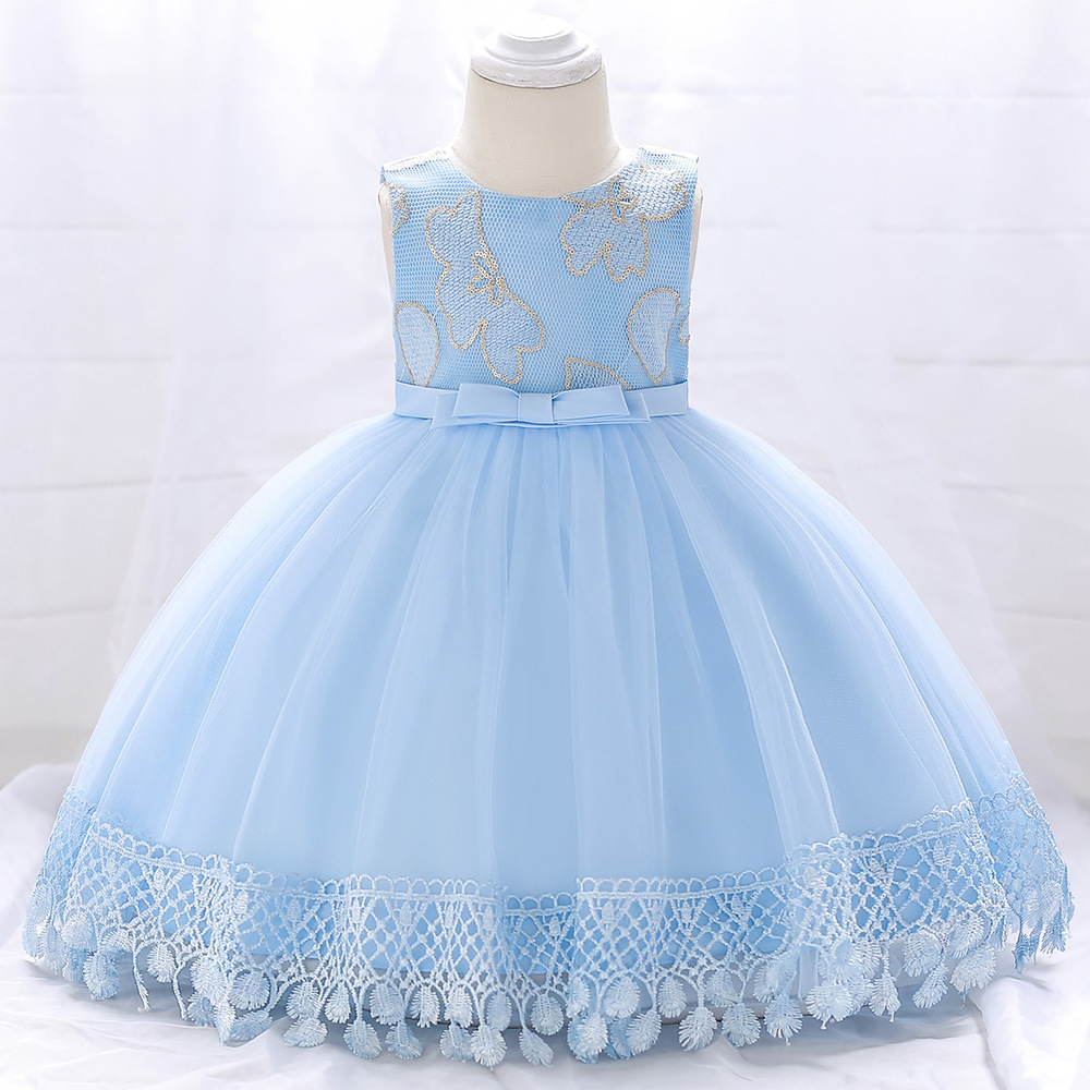 blue gown for baby girl