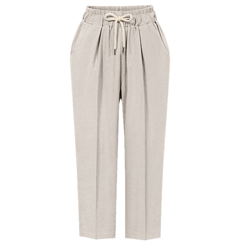 women's plus size cotton drawstring pants