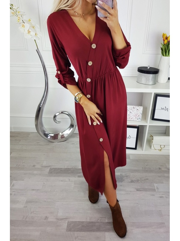 crimson dress casual