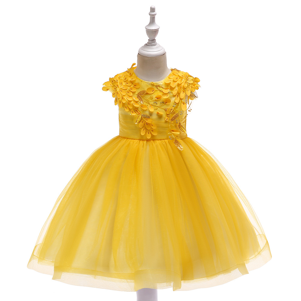 yellow toddler flower girl dress