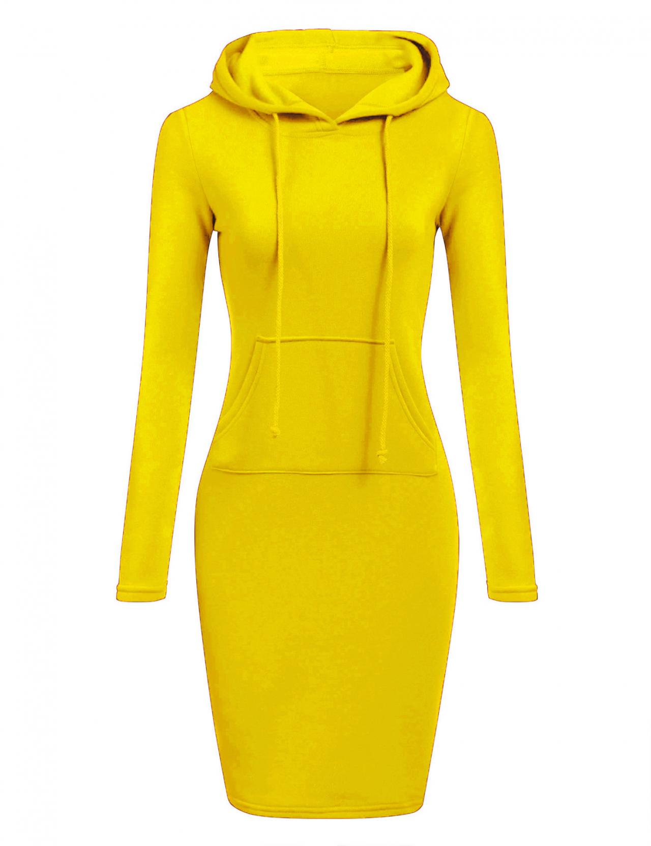 yellow hoodie dress