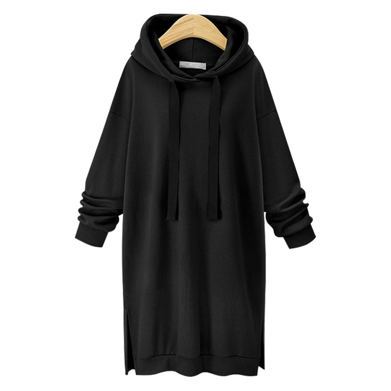 plus size black hoodie dress