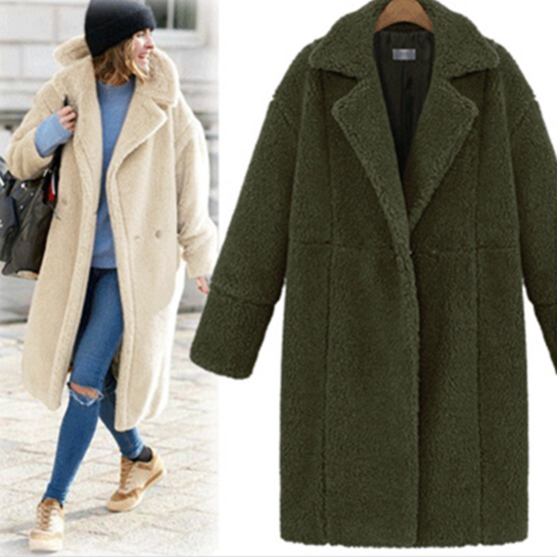 green long teddy coat