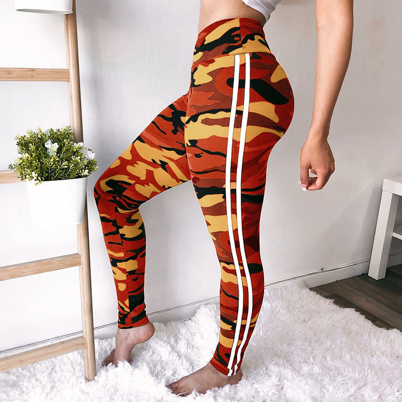 orange camo leggings