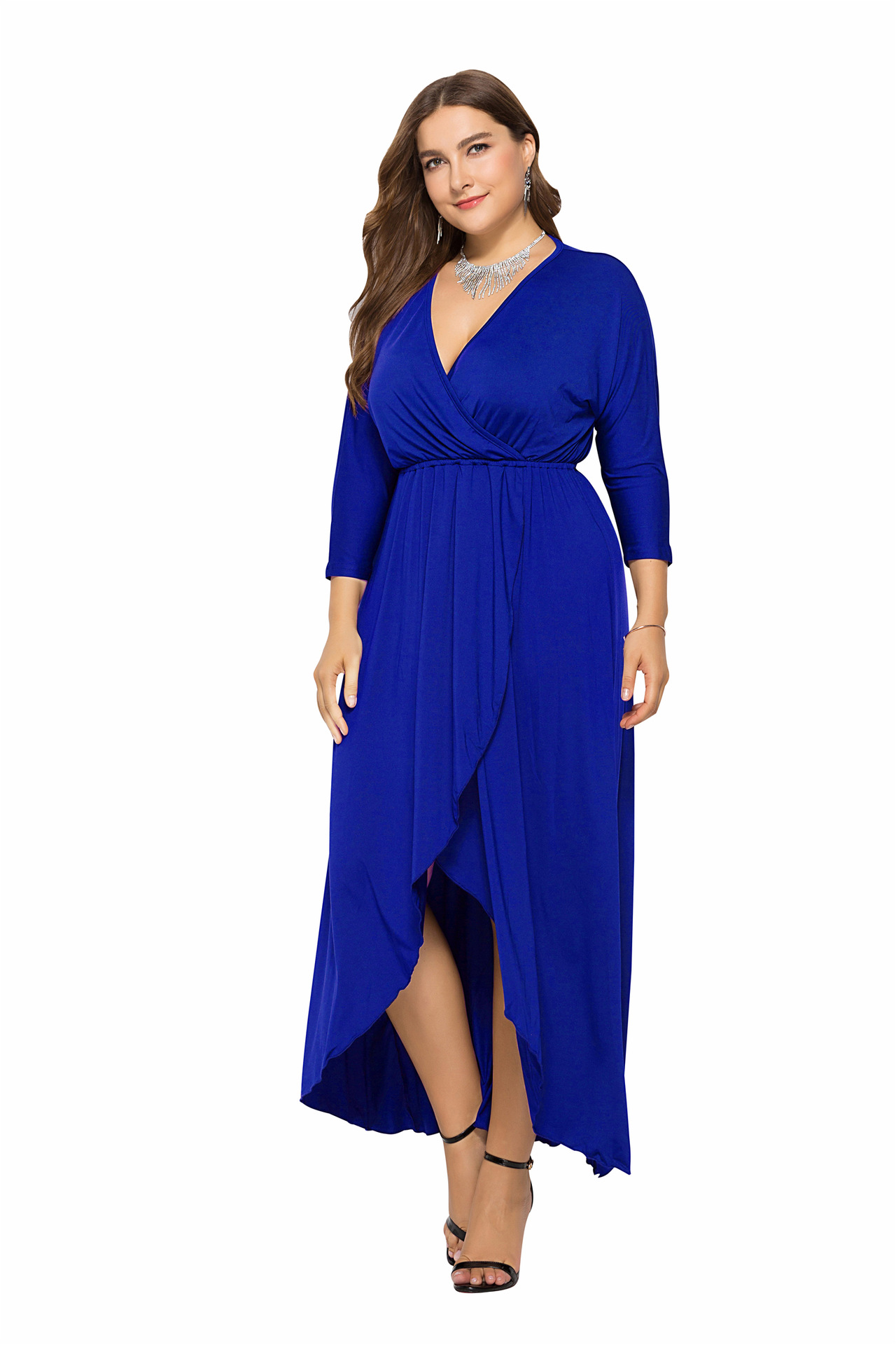 royal blue plus size maxi dress