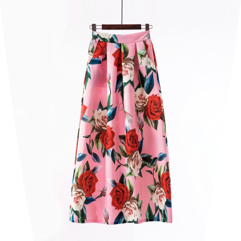 floor length floral skirt