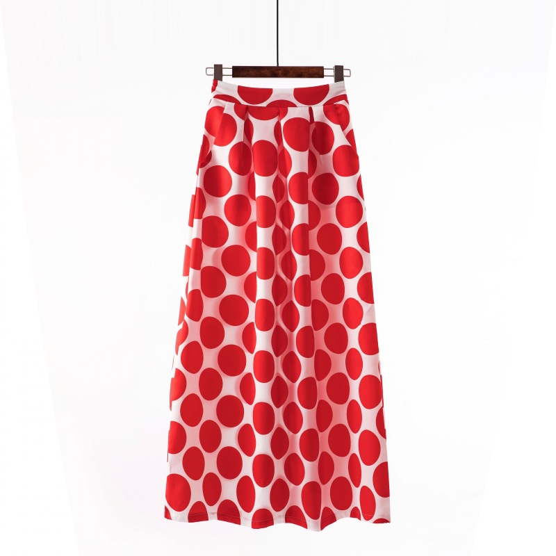 Women Floral Printed Maxi Skirt Vintage High Waist Floor Length