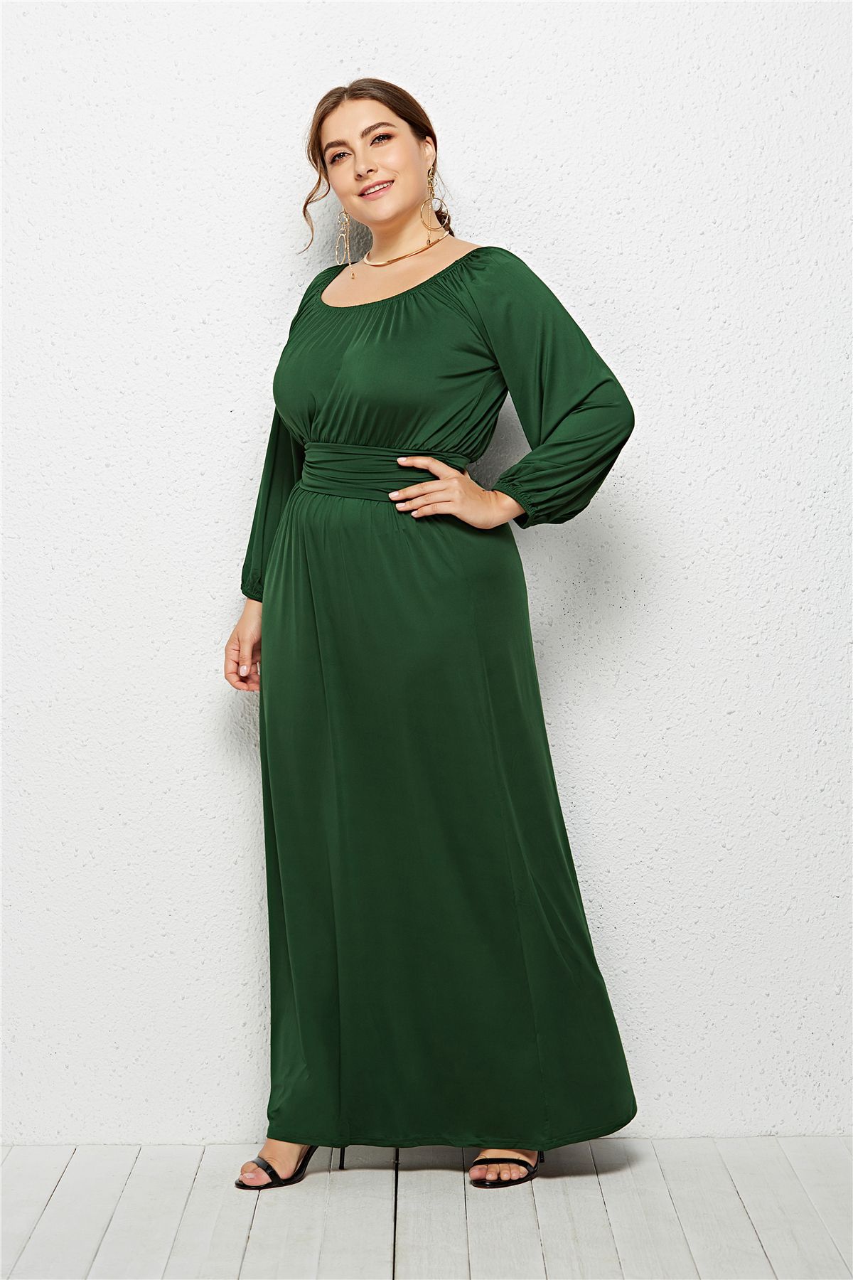 green plus size maxi dress
