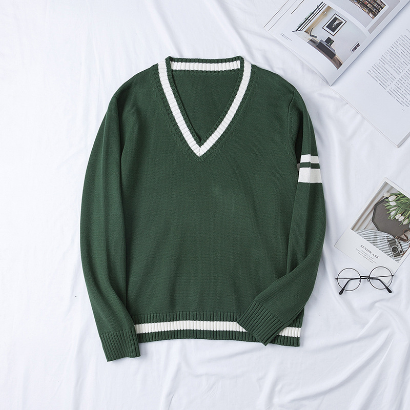 Green V-Neck School Jersey, School