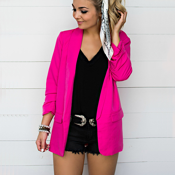 hot pink suit jacket womens