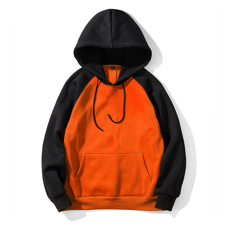Men Hoodies Winter Warm Long Sleeve Streetwear Hip Hop Casual Hooded Sweatshirts Wy39-orange