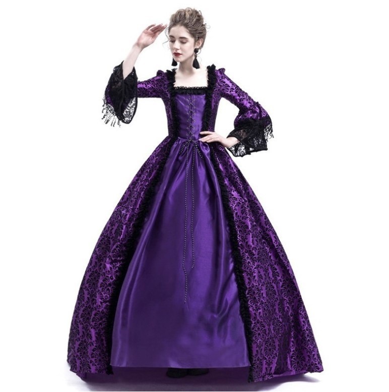 Women Medieval Princess Costumes Century Gothic Victorian Queen Lace ...