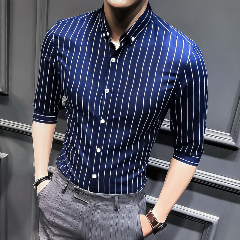 blue striped shirt mens