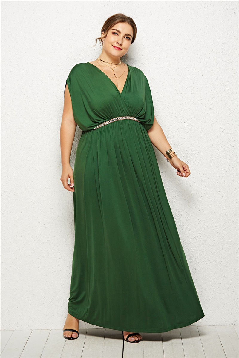 plus size green maxi dress