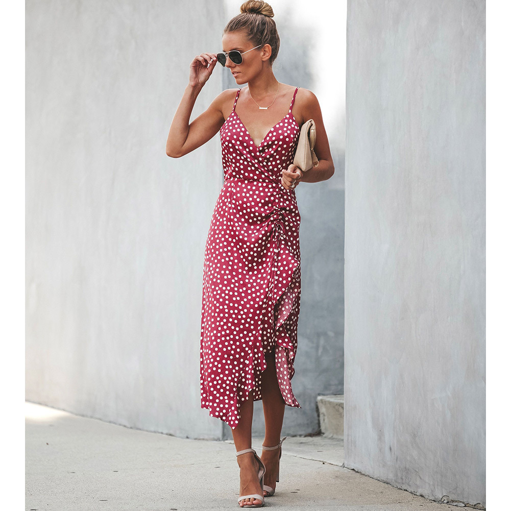 polka dot dress spaghetti strap