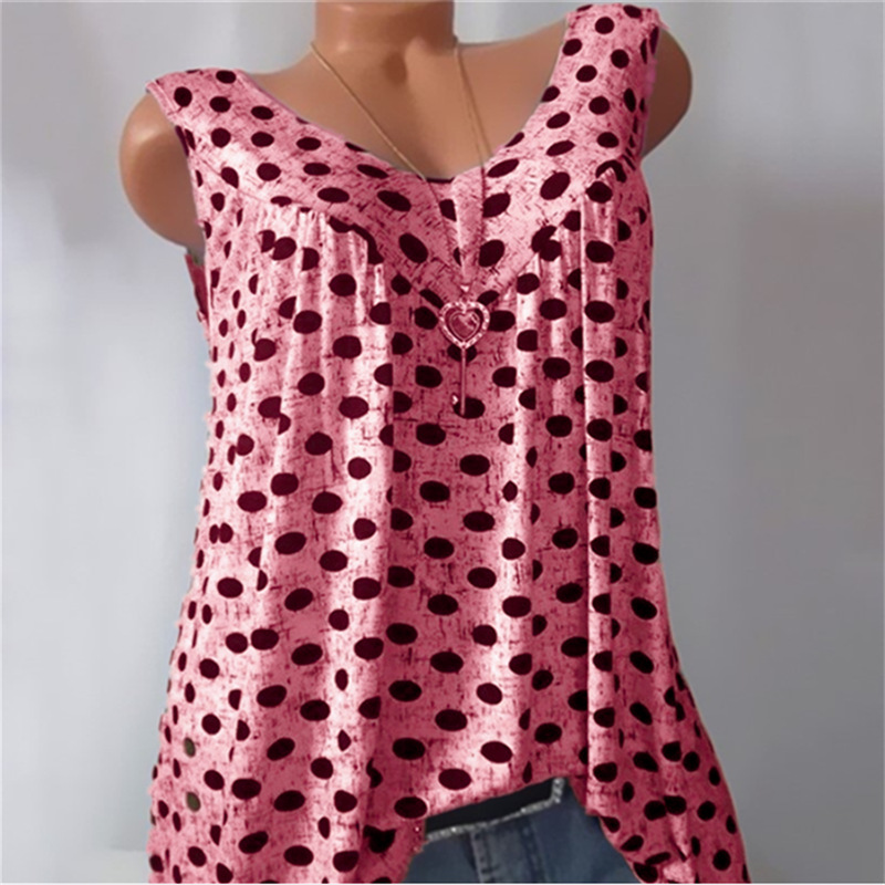 red polka dot tank