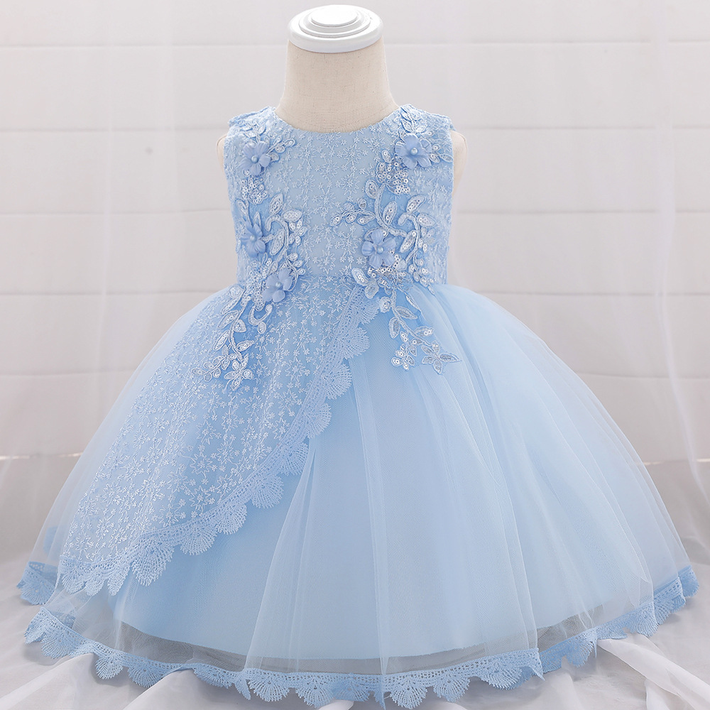 baby blue flower girl dress