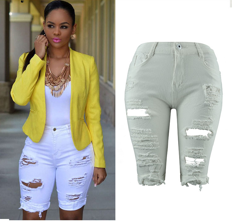 knee length denim pants