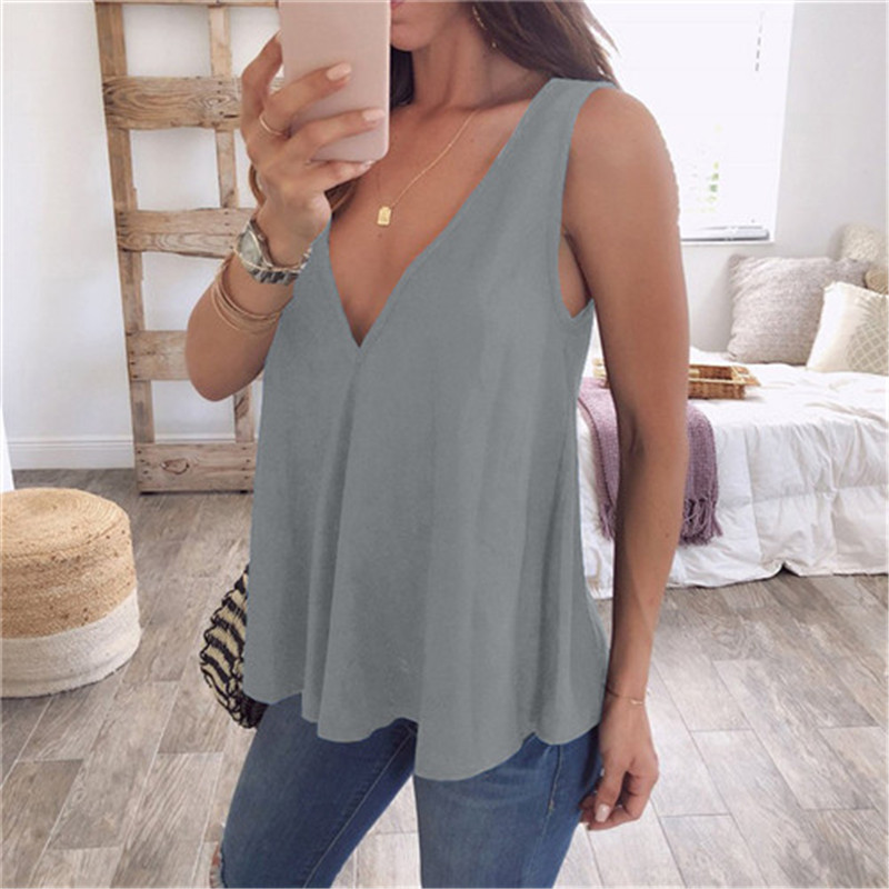 deep v neck tank top