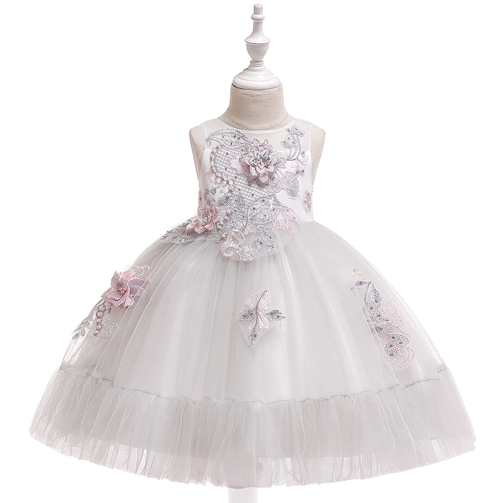 light gray flower girl dress