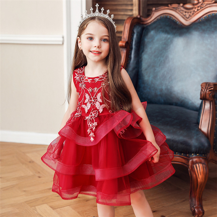 wine red baby dress