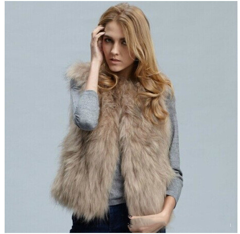 women Faux fur-like fox fur faux fur Waistcoat ladies autumn winter short vest jacket