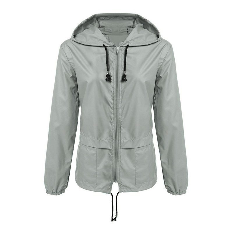 Women Raincoat Jacket Coat Hiking Tops Lightweight Waterproof Outdoor Workout Coat