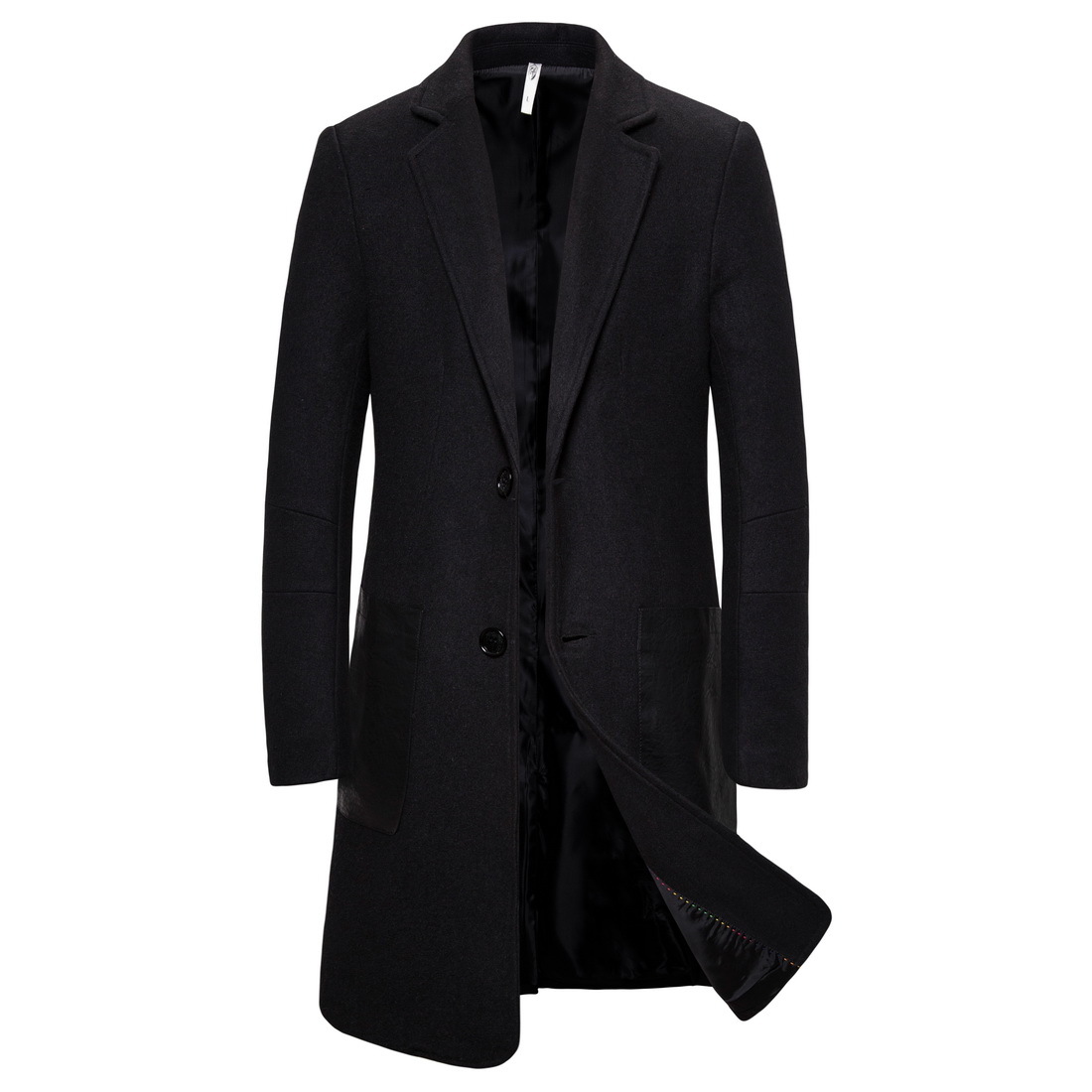 New Arrivals Men Winter Wool Blends Trench Coat Style Slim Fit Long ...